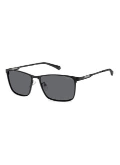 Buy Men's Polarized Rectangular Shape Stainless Steel Sunglasses Pld 2159/G/S/X Grey 42 - Lens Size: 41.6 Mm - Mtt Black in UAE