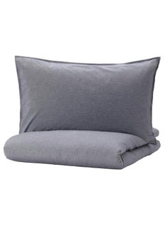 Buy Duvet Cover And Pillowcase Dark Blue 150X200/50X80 Cm in Saudi Arabia