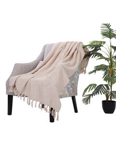 Buy Lydia Handwoven Throw, Natural – 127x152 cm in UAE