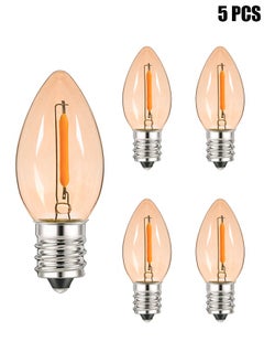 Buy E14 LED Bulb, Candle Bulbs 0.5W, Chandelier Bulbs C7 Night Light Bulb Small Edison Screw Vintage Amber Glass Filament Bulb E14 Salt Lamp Bulb 2200K, 5W Equivalent Non-Dimmable (5Pcs Warm White) in UAE