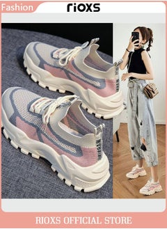 Buy Women's Sports Shoes Mesh Breathable Platform Sneakers Casual Jogging Walking Shoes For Running in Saudi Arabia