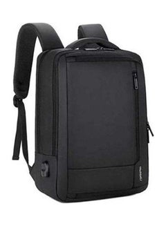 اشتري 15.6-inch Nylon Business Travel Backpack Laptop Bag With USB Port - Black Black في الامارات