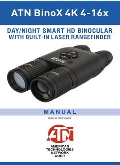 اشتري ATN BinoX 4K 4-16X Dya/Night Vision Smart Binoculars with Laser Range Finder, Full HD Video rec, WiFi, Smooth Zoom and Smartphone Controlling Thru iOS or Android Apps في مصر