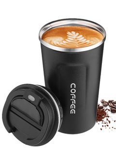 Buy Stainless Steel Coffee Cup, Leakproof Insulated Thermal Cup Car Coffee Cup Vacuum Insulated Coffee Mug for Camping & Traveling,Hiking(Black) in Saudi Arabia