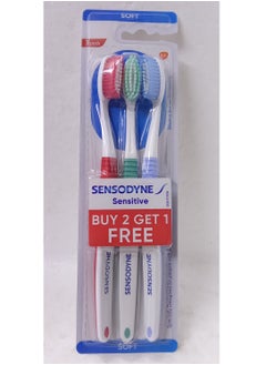 Buy 3-Piece Sensitive Soft Toothbrush Set in Saudi Arabia