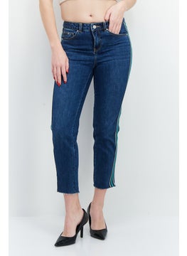 اشتري Women Regular Fit Plain Non-Stretchable Jeans, Blue Combo في الامارات