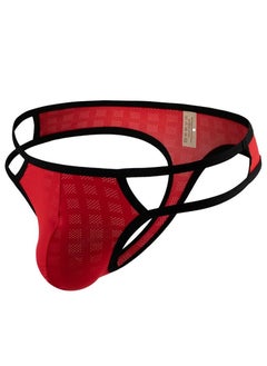 اشتري Men's Low Waist Underwear Thong Briefs Red في السعودية