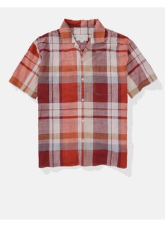 اشتري AE Plaid Button-Up Poolside Shirt في الامارات