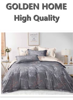 Buy 6 Piece King/Queen/Single size, striped pattern duvet cover set. set includes 1 Comforter Cover, 1 Fitted Bedsheet, 4 Pillowcases in UAE