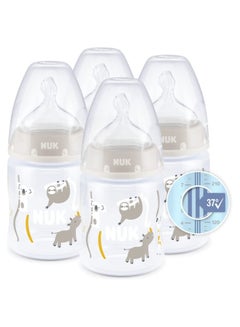 Buy Baby bottles set 0-6 months temperature control anti colic vent 150 ml silicone teat 4 count in UAE
