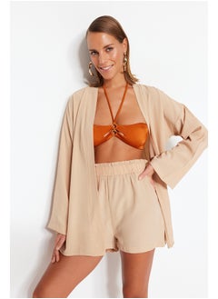 Buy Beige Woven Kimono Shorts Set TBESS23AU00089 in Egypt