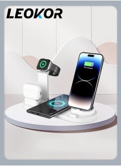 Buy 6 in 1 wireless Charging Dock Station for Iphones and Other Qi Phones(White) in Saudi Arabia