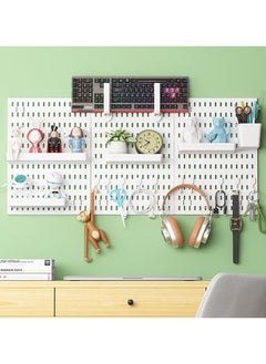 اشتري Pegboard Combination Kit, Pegboards and Accessories Modular Hanging for Wall Organizer, Crafts Organization, Ornaments Display, Nursery Storage, Peg Board, PegBoard Organizer for Home, Office (white) في الامارات