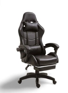اشتري كرسي مكتب كمبيوتر تنفيذي مريح للمكتب والألعاب مع مسند رأس للظهر ودعم أسفل الظهر باللون الأسود في الامارات