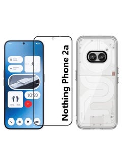 Buy Nothing Phone 2a Case Cover With Full Glue Tempered Glass Screen Protector Compatible for Nothing Phone 2A - Acrylic Clear in UAE