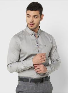 Buy Men Grey Relaxed Casual Sustainable Shirt in UAE