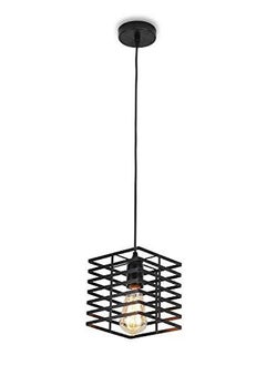 اشتري Industrial Cage Pendant Metal Iron Light Fixture/Black في السعودية