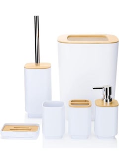 اشتري 6-Piece Bathroom Accessories Set-White في مصر