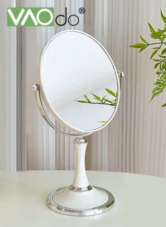 Buy Double-Sided Makeup Mirror 3 Times Magnification On One Side 360° Rotation Detachable Base Hand-Held Desktop Mirror With Bracket Bathroom Shaving Mirror 17*30*11.5CM in Saudi Arabia