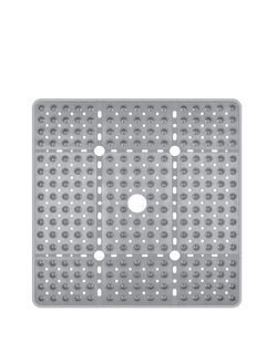 Buy Shower Mat Non Slip 27"X27" Bathtub Mat Non Slip Square Shower Mats for Shower Stall or Large Bathtub Mat with 240 Powerful Suction Cups and Drain Holes Machine Washable Grey in UAE