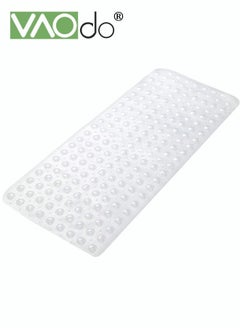 اشتري Large Non-slip Bath Mat Bathtub Shower Mat Pvc Non-slip Bath Mat with Suction Cup Bath Mat White 40*88 CM في السعودية