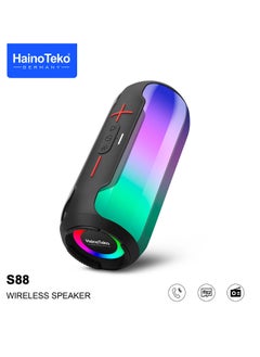 Buy Haino Teko S88 Waterproof Bluetooth Speaker with RGB Lighting, Micro SD Slot in UAE