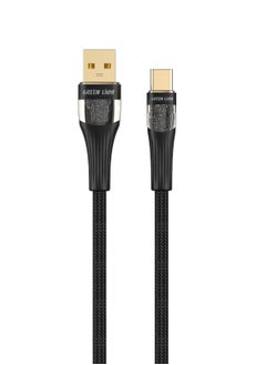 اشتري Transparent Cable USB-A to USB-C / 60W Charging / Long Length / 10000 Bends / Charge & Sync / Secure & Safe / High Transfer Speed / Quick Charge Technology / Wide Compatible / LED Light - Black في الامارات