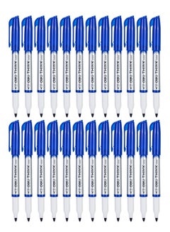 اشتري 24-Piece Slim White Board Marker Bullet Tip Blue Ink في الامارات