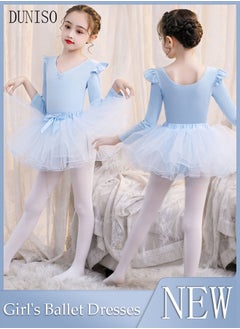 Buy Girls Ballet Dresses Leotards with Skirt Long Sleeves Dance Dress Ballerina Tutu Outfit Cotton Dress Ballet Skirt Mini Skirt Princess Dresses Dance Wear Clothes for Little Girl in UAE