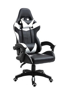 اشتري Gaming Chair Adjustable Computer Chair PC Office PU Leather High Back Lumbar Support comfortable armrest Headrest silver and Black في السعودية