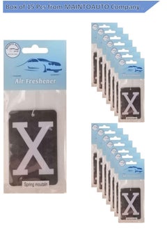 Buy Car Hanging Paper Card Air Freshener - Scent : Spring Moutain (Pack Of 15 Pcs) For Car in UAE