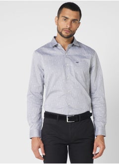 Buy Classic Self Design Pure Cotton Slim Fit Formal Shirt in UAE