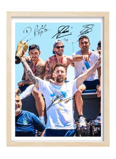 Buy Lionel Messi - Paredes - De Paul  Argentina Champion Autographed Poster with Frame 30x40cm in UAE