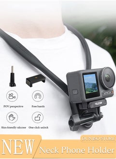 Buy Magnetic Neck Selfie Holder for Phone GoPro Video Vlog Necklace Collar Holder Hand Free Phone Neck Holder Chest Shoulder Body Strap Mount for Go Pro iPhone Android in UAE