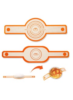 Buy 2PCS Silicone Bread Sling Oval and Round, Bread Silicone Baking Mat, Non-stick Sourdough Bread Silicone Mat, Reusable Oven Liner with Long Handle, Sourdough Bread Sling for Transfer Dough in Saudi Arabia