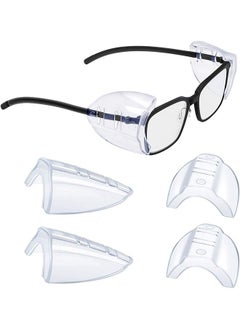 Buy 2 Pairs of Slip-On Transparent Side Shields for Prescription Eyeglasses – Safety Protection for Small to Medium Frames, Clear Eyewear Shields for Dust, Wind, and Debris Prevention in Saudi Arabia