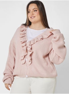 Buy Frill Button Detail Cardigan in Saudi Arabia