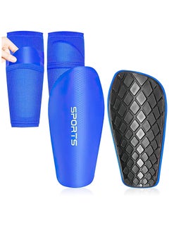 اشتري Rness Football Shin Guards Set of Soccer Shin Pads and Sleeves Lightweight Breathable Blue M Size في الامارات