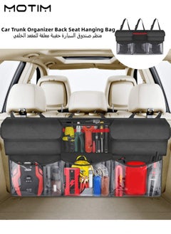 Buy Car Trunk Organizer Back Seat Hanging Car Organizer Trunk Foldable Cargo Storage with 6 Large Pockets 3 Adjustable Straps for SUV MPV VAN in Saudi Arabia