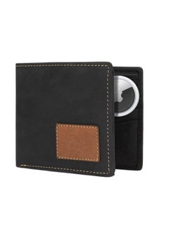 Buy Hot- Top-layer Genuine Leather Crazy Horse Leather Men's Wallet Genuine Retro 20% Fold Airtag Wallet Customized in Saudi Arabia