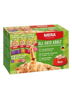 Buy MERA All Cats Adult wet food Multibox 12 X 85gm in UAE