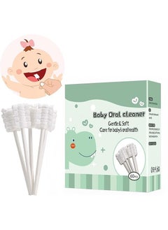 Buy 60Pcs Baby Tongue Cleaner, Baby Toothbrush, Disposable Baby Mouth Cleaner, Soft Gauze Toohthbrush Newborn Oral Cleaning Stick Dental Care for 0-36 Month Baby in Saudi Arabia