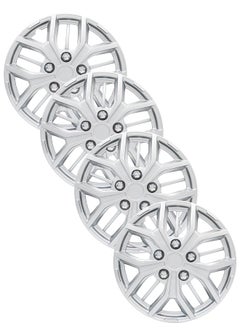 Buy Pack of 4 EM-3142 Taiwan Wheel Cover | 14" Inch | Silver Universal Nested Style in UAE