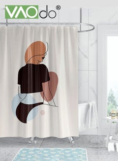 Buy Polyester Printed Shower Curtain Easy to Clean Women with Hair Combs Made of Polyester The Shower Curtain is Thickened and Impermeable in UAE