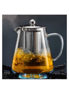 Hand Blowe Borosilicate Glass Teapot Resistant Leaf Tea Transparent Clear 