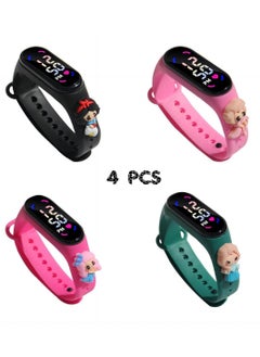 Buy Kids' Water Resistant Silicone Digital Watch 4PCS in Saudi Arabia