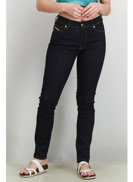 اشتري Women Skinny Fit Dark Wash Non-Stretchable Denim Jeans, Indigo في السعودية