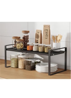 Buy Expandable Storage Rack Metal Shelf Storage Organizer for Cabinets and Countertops and Under Sink in UAE