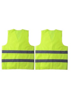 Buy ECVV 2PCS Reflective Vest Working Clothes High Visibility Day Night Warning Safety Vest Traffic Construction Safety Clothing (green) in Saudi Arabia