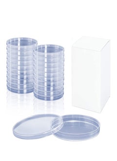 Buy Sterile Plastic Petri Dishes with Lid, 90mm Dia x 15mm Deep, Lab Petri Plate Dish for Lab Analysis, School Projects, Blood Samples, Bacteria, Plant & Seed Cultivation Cell-Culture Petri Dish 20 Pack in UAE